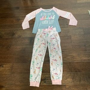 Girls llama pajama set